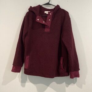 Koolaburra by UGG Red Oversized Sherpa Pullover with Pockets - Size Small